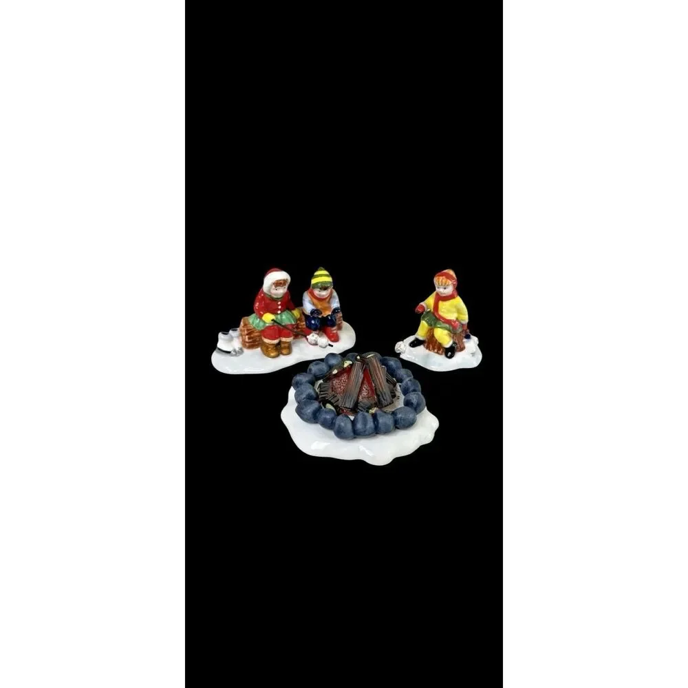 Department 56 Snow Village Marshmallow Roast 54780 WORKING & COMPLETE NIB